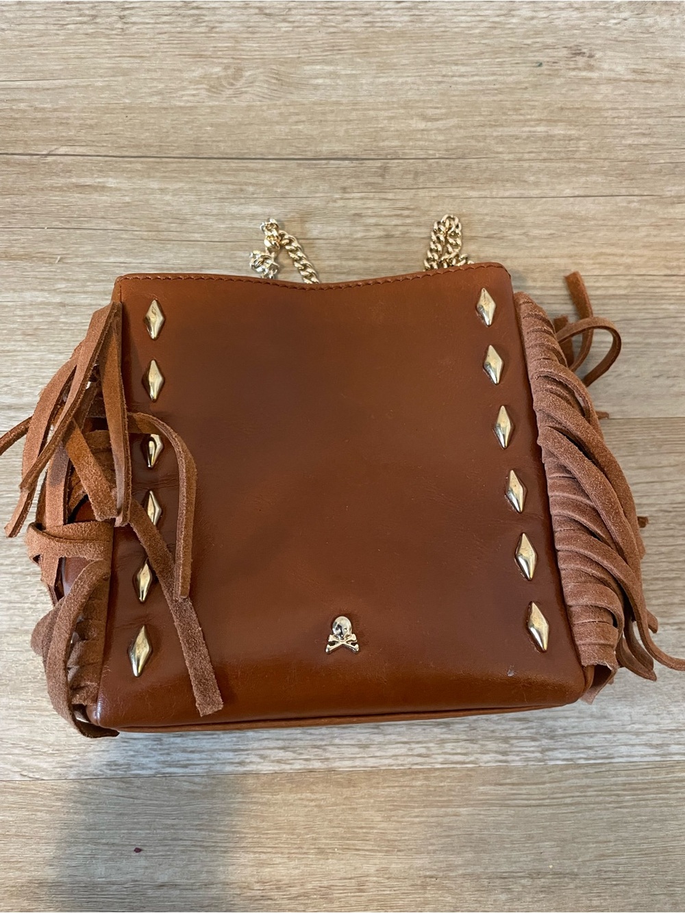Scalpers leather fringe crossbody bag